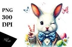 Easter Bunny Victory Digital Painting PNG Product Image 1