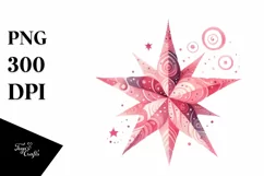 Whimsical Pinkish Simple Star, Transparent PNG Product Image 1