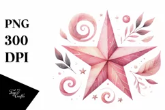 Whimsical Pinkish Simple Star, Transparent PNG Product Image 1