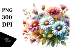 Colorful Dasy with Glossy Petals PNG Product Image 1