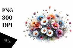 Colorful Abstract with Red Roses PNG Product Image 1