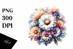 Colorful Daisy Watercolor, Transparent PNG Product Image 1