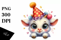 Baby Rooster Goat Party Hat Clipart Product Image 3