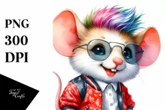 Cute Baby Mouse Posing, Cool Haircut PNG Product Image 3