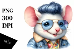 Cute Baby Mouse Posing, Cool Haircut PNG Product Image 1