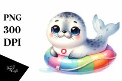 Colorful Baby Harp Seal | Clipart Product Image 1