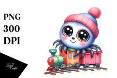 Cute Baby Spider Sitting Train | Clipart Product Image 1