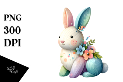 Pastel Bunny Made of Wood PNG Product Image 1
