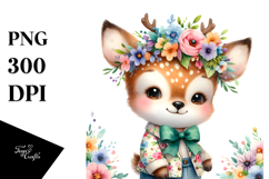 Colorful Smiling Baby Deer PNG Product Image 1