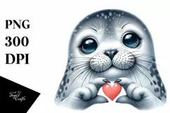Detailed Seal Portrait Love Sign Product Image 1