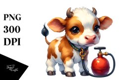 Cute Baby Cow Halloween Clipart Product Image 1