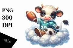 Cute Baby Cow Playing American Football Product Image 3