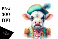 Cow in Galliard Attire, Fun PNG Product Image 3