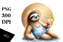 Sloth Drinking Cocktail PNG Product Image 1