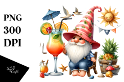 Whimsical Gnome Cocktail Summer PNG Product Image 1