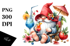 Whimsical Gnome Cocktail Summer PNG Product Image 1