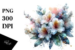 Abstract Rhododendron Material Watercolor Clipart Product Image 1