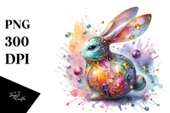 Colorful Bunny Splashy PNG Product Image 1