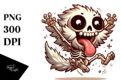 Ridiculously Cute Skeleton Jumping Mid-Air PNG Product Image 1