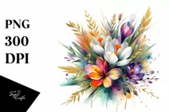 Colorfull Bouquet Watercolor Abstract | Sublimation | Product Image 1