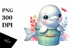 Cute Baby Beluga Whale Clipart Product Image 1