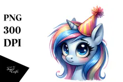 Pig Goat Party Hat Portrait | Clipart Product Image 1