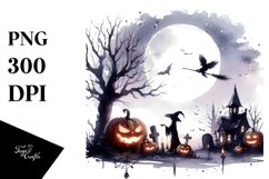 Simple Halloween Scene Witching Hour Clipart Product Image 1