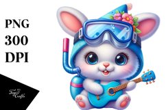 Cute Bunny with Snorkel Set PNG Product Image 1