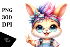 Energetic Baby Bunny in Summer PNG Product Image 1