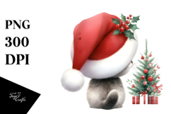 Cute Cat with Santa Hat, Transparent PNG Product Image 1