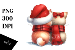 Back View Christmas Cat PNG Product Image 1