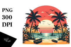 Vintage Tropical Beach Sunset Product Image 1