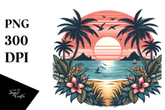 Vintage Tropical Beach Sunset Product Image 1