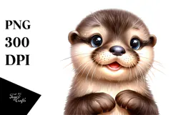 Cute Baby Otter PNG Product Image 1
