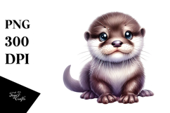 Cute Baby Otter PNG Product Image 1