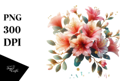 Azalea Watercolor Splash PNG Product Image 1