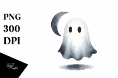 Simple Cute Baby GHOST Halloween PNG Product Image 3