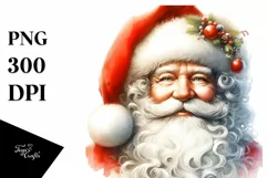 Santa Watercolor Portrait PNG Product Image 1