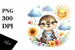 Cute Baby Otter Clipart Product Image 1