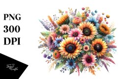 Colorfull Sunflower PNG Product Image 1