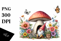 Colorful Gnome House with Rainbow and Flowers | Clipart Product Image 3