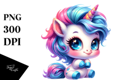 Cute Unicorn with Cool Haircut PNG Product Image 1