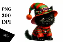 Vibrant Baby Black Cat Pumpin Clipart Product Image 1