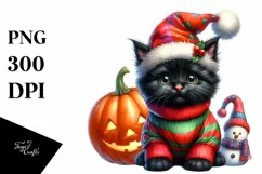 Vibrant Baby Black Cat Pumpin Clipart Product Image 1