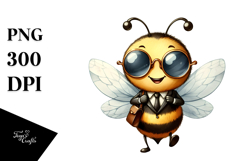 Smiling Bee with Retro es PNG Product Image 1