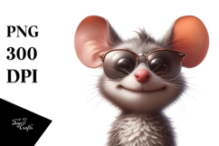 Cute Mouse with Oversized Sunglasses PNG Product Image 1