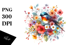 Colorful Bird Watercolor Painting PNG Product Image 1