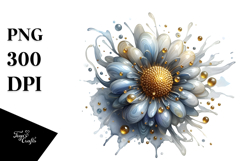 Abstract Golden Sunflower PNG Product Image 1