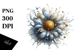 Abstract Golden Sunflower PNG Product Image 1