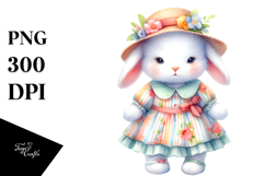 Colorful Watercolor Baby Bunny for Summer | Clipart Product Image 1